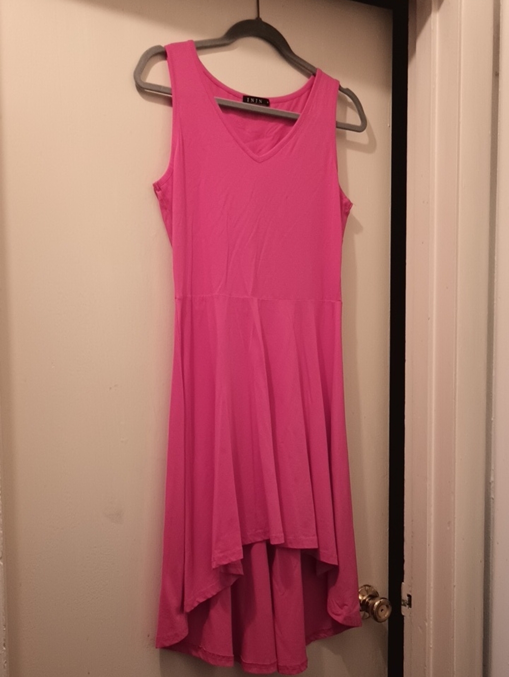 Sleeveless High-Low Pink Dress